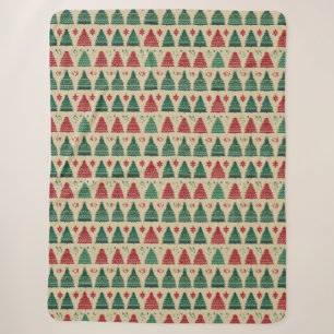 Weihnachtsbaum Sweater Strick Traditionelles Muste Sherpadecke