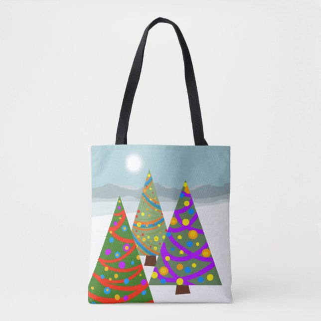 Weihnachtsbaum-Szene-Tasche (Vorderseite)