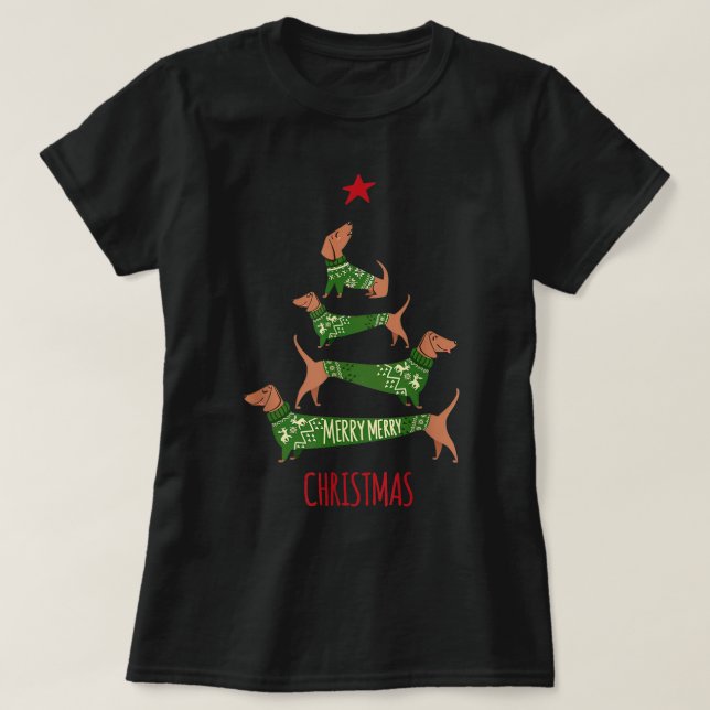 Weihnachtsbaum T Shirt Funny Pajamas Xma (Design vorne)