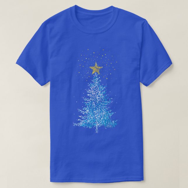 Weihnachtsbaum Tanne Tree Poinsettia Stars T-Shirt (Design vorne)