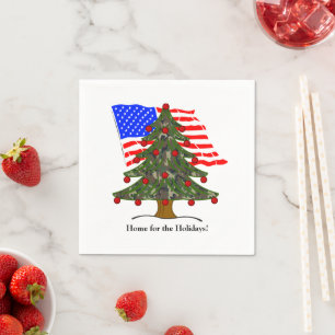 Weihnachtsbaum-Tarnung mit der USA-Flagge Serviette