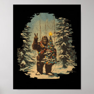 Weihnachtsbaum Tarot Xmas Sasquatch Poster