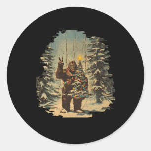 Weihnachtsbaum Tarot Xmas Sasquatch Runder Aufkleber