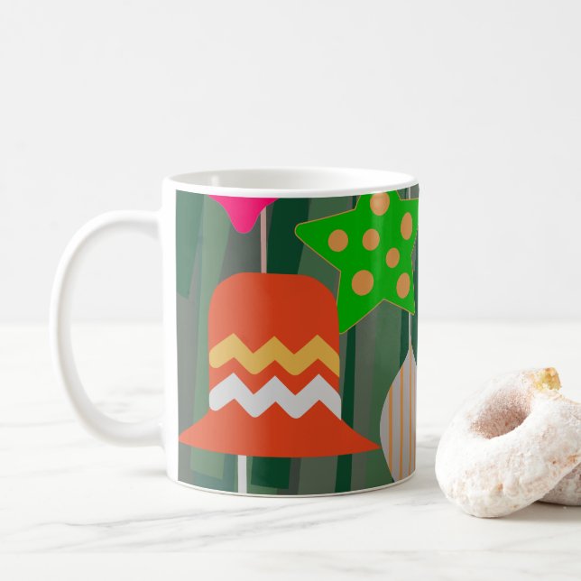 Weihnachtsbaum-Tasse Kaffeetasse (Mit Donut)