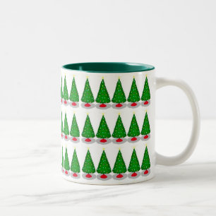 Weihnachtsbaum-Tasse Zweifarbige Tasse