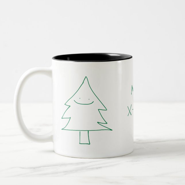 Weihnachtsbaum-Tasse Zweifarbige Tasse (Links)