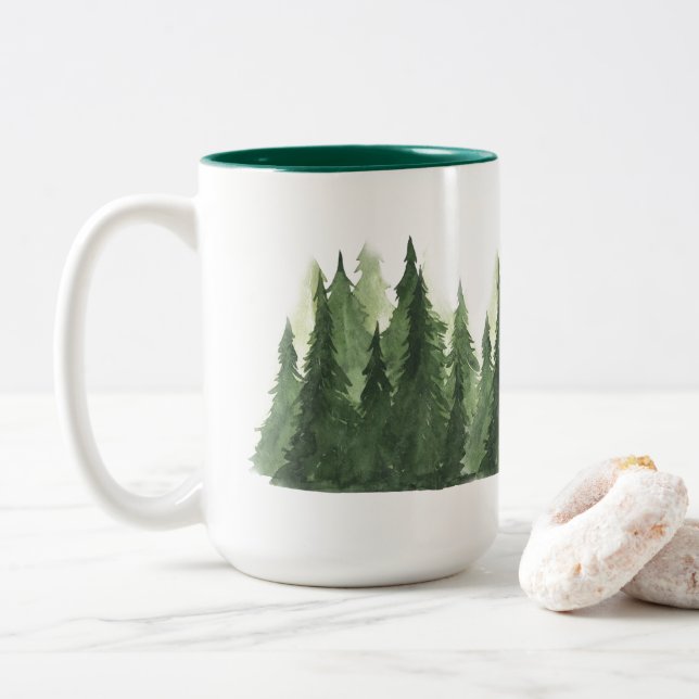 Weihnachtsbaum-Tasse, Zweifarbige Tasse (Mit Donut)