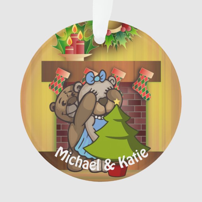 Weihnachtsbaum Teddy Bear Überraschung Ornament (Vorderseite)