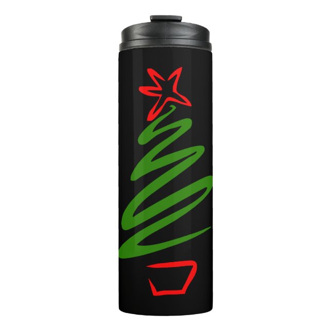 Weihnachtsbaum Thermosbecher (Vorderseite)