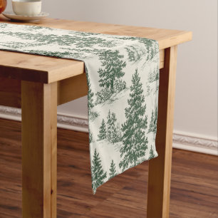 Weihnachtsbaum Toile De Jouy Green Tablecloth Kurzer Tischläufer