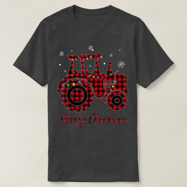 Weihnachtsbaum Traktor Lichtschnee Sleigh Paj T-Shirt (Design vorne)