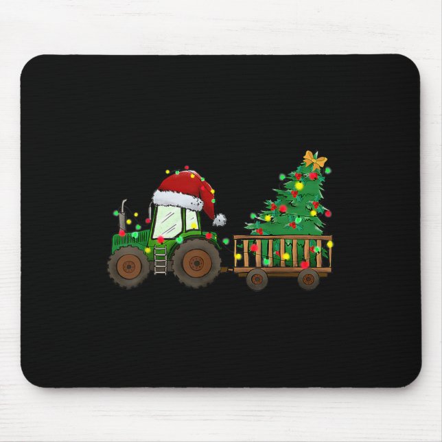Weihnachtsbaum-Traktor Xmas Tremlichter Weihnachts Mousepad (Vorne)