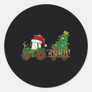Weihnachtsbaum-Traktor Xmas Tremlichter Weihnachts Runder Aufkleber