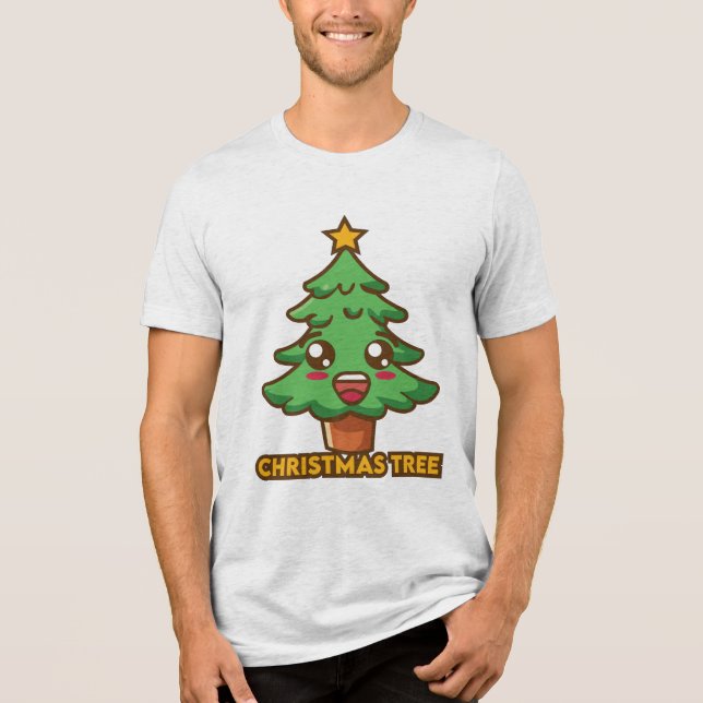Weihnachtsbaum Tri-Blend Shirt (Vorderseite)