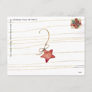 Weihnachtsbaum Trockenfrüchte, Nüsse, Gold Lila Feiertagspostkarte