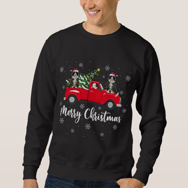 Weihnachtsbaum Truck Border Collie Ch Sweatshirt (Vorderseite)