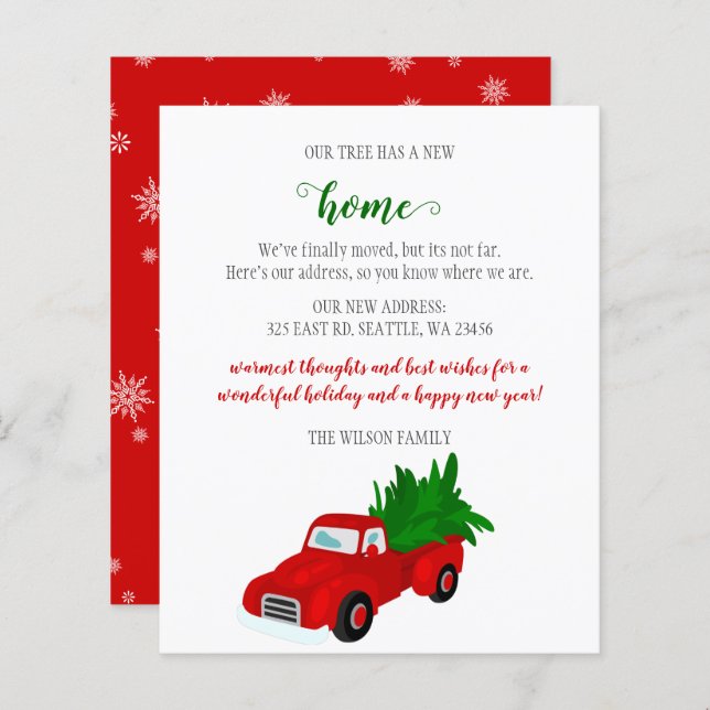 Weihnachtsbaum Truck Moving Holiday Card (Vorne/Hinten)