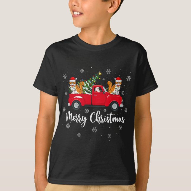 Weihnachtsbaum Truck Persische Katze Chri T-Shirt (Vorderseite)