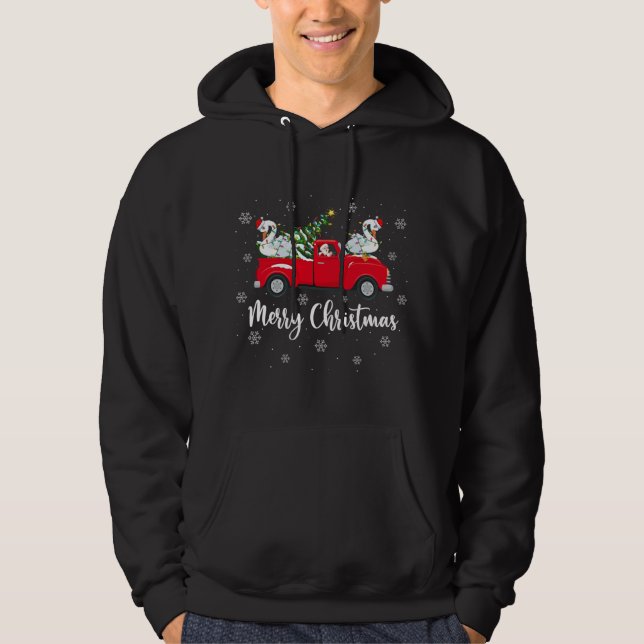 Weihnachtsbaum Truck Swan Bird Christ Hoodie (Vorderseite)