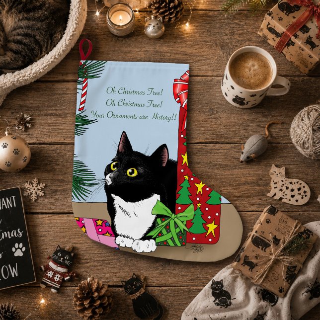 Weihnachtsbaum Tuxedo Cat Großer Weihnachtsstrumpf (Von Creator hochgeladen)