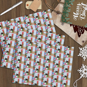 Weihnachtsbaum Tuxedo Cat Seidenpapier