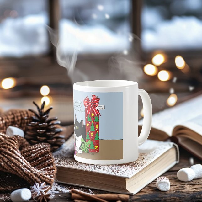 Weihnachtsbaum Tuxedo Cat Tasse (Von Creator hochgeladen)
