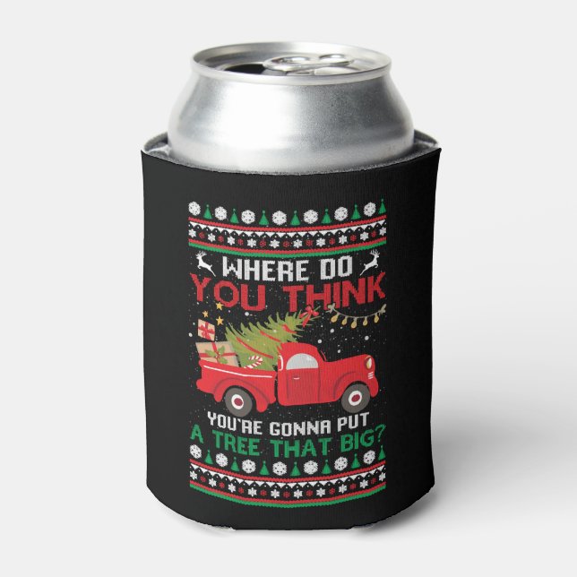 Weihnachtsbaum Ugly Christmas Sweater Dosenkühler (Kanne Vorderseite)