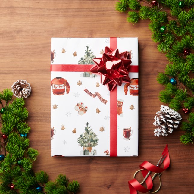 Weihnachtsbaum & Ugly Sweater Geschenkpapier (Feiertagsgeschenk)
