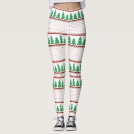 Weihnachtsbaum Ugly Sweater Rentier Leggings