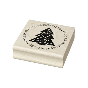 Weihnachtsbaum und Anschrift Gummistempel