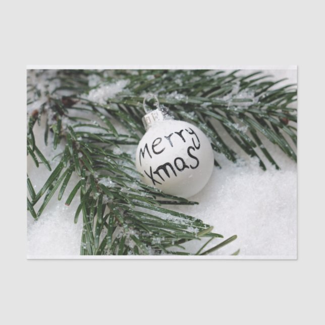 Weihnachtsbaum und Ball Seidenpapier (Vorderseite)