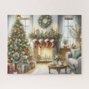 Weihnachtsbaum und Feuerplatz Urlaub Puzzle