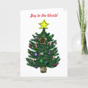 Weihnachtsbaum und gelber Stern Lebkuchen Feiertagskarte