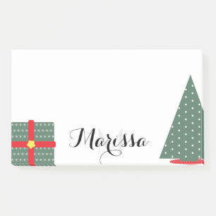 Weihnachtsbaum und Geschenk-Monogramm Initiale Post-it Klebezettel