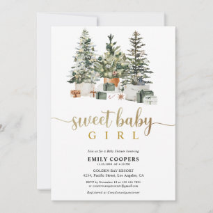 Weihnachtsbaum und Geschenke Baby Shower Einladung