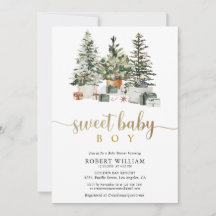 Weihnachtsbaum und Geschenke Baby Shower Einladung