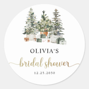 Weihnachtsbaum und Geschenke Brautparty Runder Aufkleber