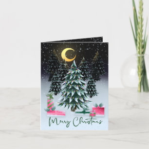 Weihnachtsbaum und Geschenke Feiertagskarte