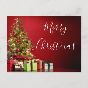 Weihnachtsbaum und Geschenke Weihnachten Postkarte