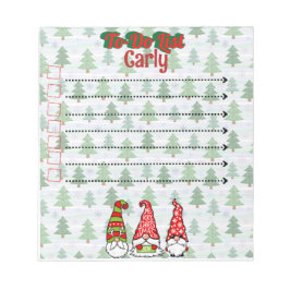 Weihnachtsbaum und Gnome nach Maß Notizblock