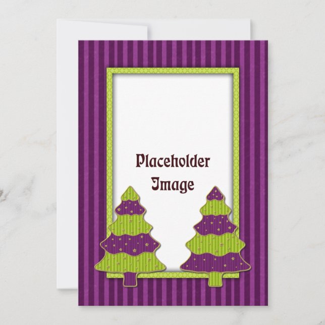 Weihnachtsbaum und goldene Sterne Feiertagskarte (Vorderseite)