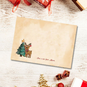 Weihnachtsbaum und Hirsch mit individuellem Spruch Post-it Klebezettel