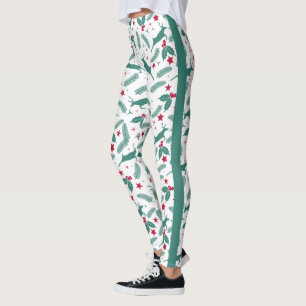 Weihnachtsbaum und Hirschmuster Leggings