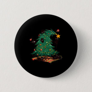 Weihnachtsbaum und Katze Süße Weihnachten Katzenli Button