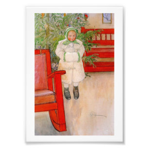 Weihnachtsbaum und Kind in Furs Fotodruck