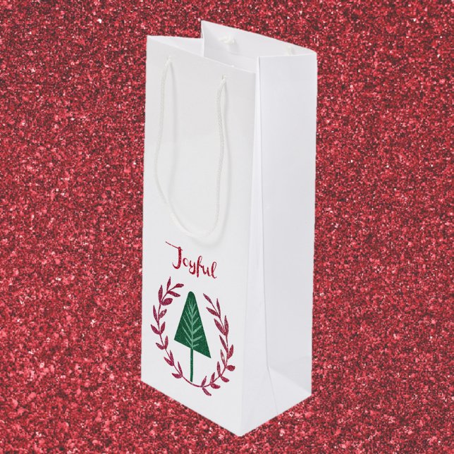 Weihnachtsbaum und Kranz Geschenktüte Für Weinflaschen (Von Creator hochgeladen)