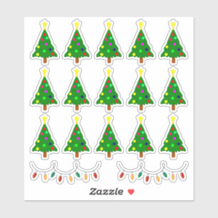 Weihnachtsbaum und Lichtschmuck,Urlaubsplaner Aufkleber