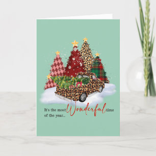 Weihnachtsbaum und LKW-Design Feiertagskarte