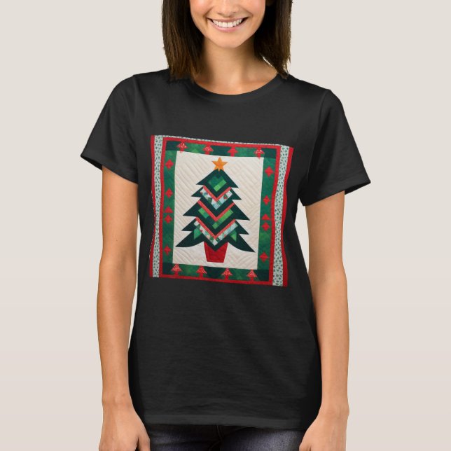 Weihnachtsbaum- und Nähmaschine Lover T-Shirt (Vorderseite)
