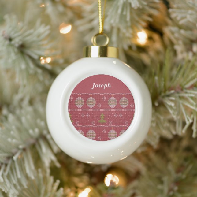 Weihnachtsbaum und Ornament gewebt rot (Baum)